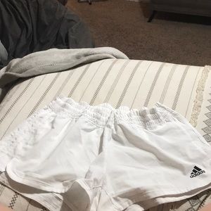White Adidas shorts